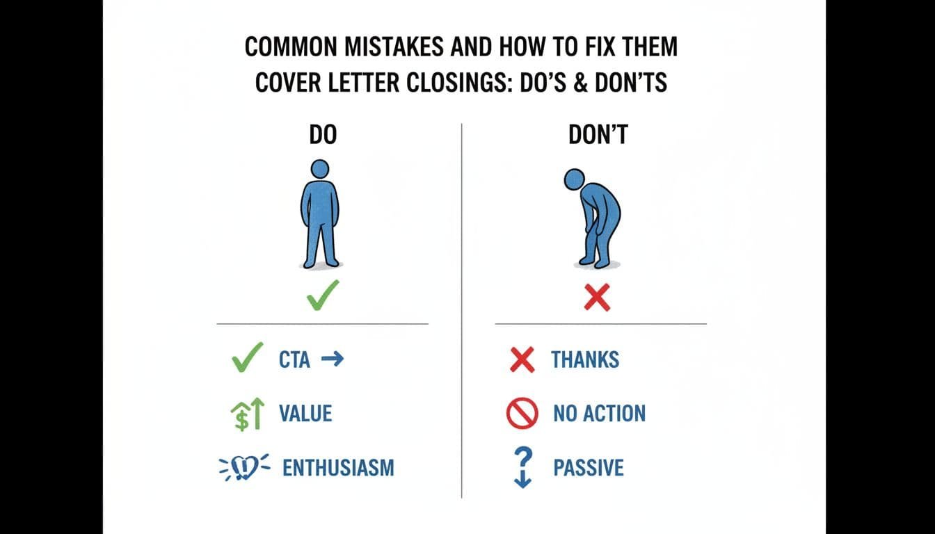 Side-by-side table in blacks and blues on white: Do column with green checks and confident figure, Don't with red X's and hesitant figure.