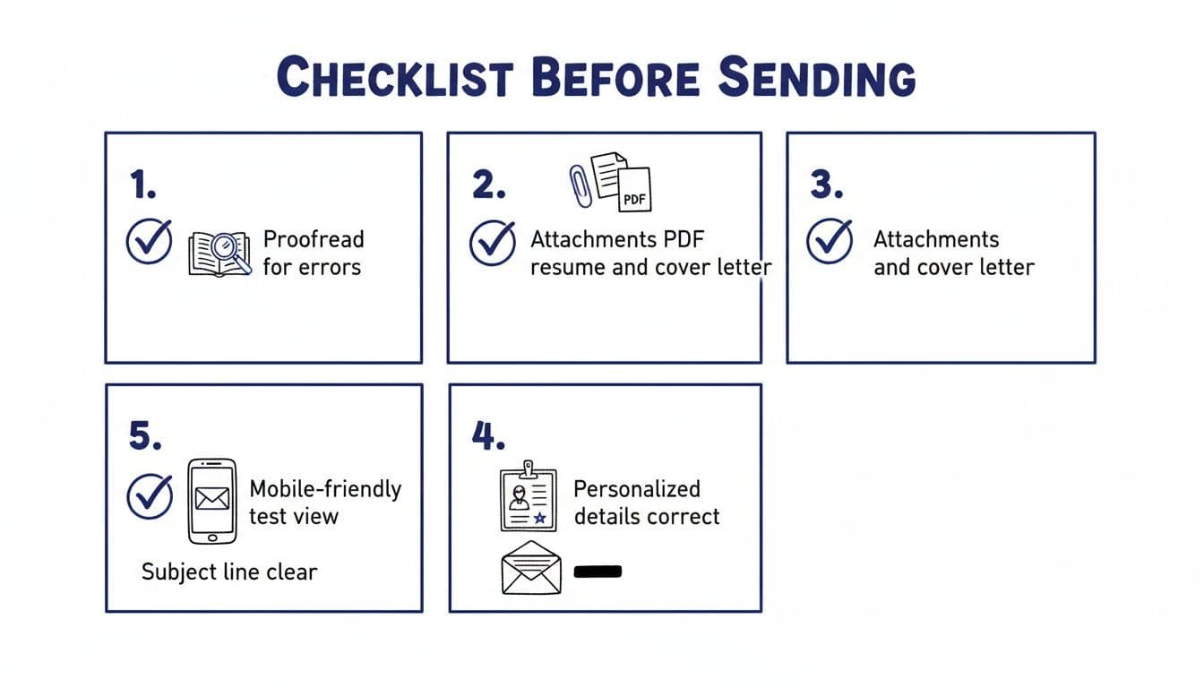Black and blue hand-drawn infographic on white background with five numbered checklist items and checkmark icons.