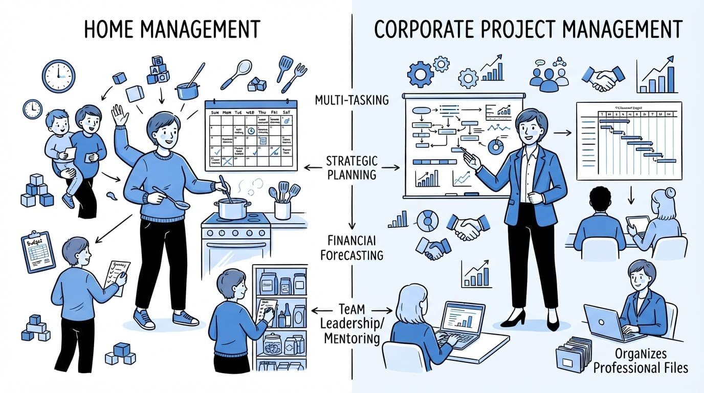 One person connects household planning with project management and budgeting skills.