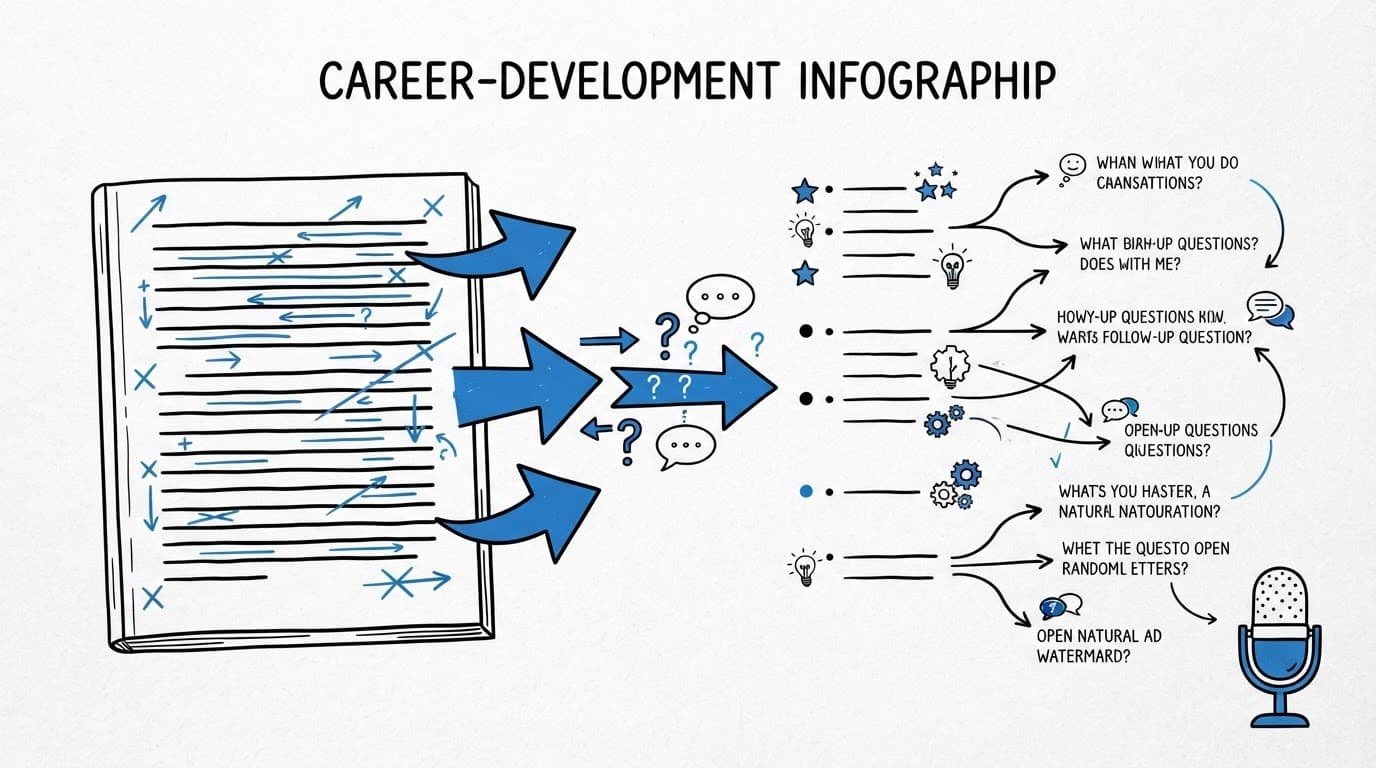 Infographic showing a memorized answer becoming flexible interview story cues.